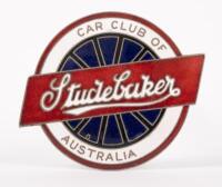 STUDEBAKER: An enamel Studebaker Car Club of Australia badge, approx 9.5cm in diameter