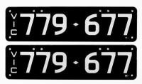 Six-Digit Victorian Custom Numeric plates '779.677', sold with rights to display [Location: Moorabbin, VIC]