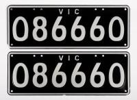 Six-Digit Victorian Custom Alpha-Numeric plates 'O86.66O', sold with rights to display [Location: Moorabbin, VIC]