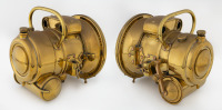 LUCAS: A pair of brass-bodied Lucas Motolite, No.384 acetylene headlamps, each measuring 18.5cm lens diameter - 2