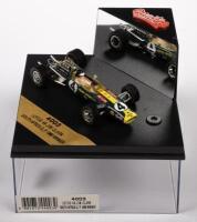 LOTUS 49: A 1:43 scale Quartzo Lotus 49 grand prix car model, as driven by Jim Clark, a replica of the 1968 South African winning race car