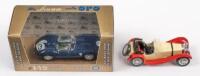 JAGUAR D TYPE SS 100: A pair of Jaguar models, including a D type HP 260, by Brumm, also a SS 100, by Solido