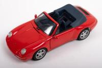 PORSCHE: A 1:18 scale 1994 Porsche 911 Carrera&nbsp;cabriolet, colour red, by Maisto models, no box