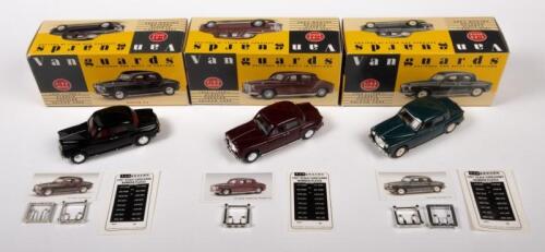 ROVER P4: Three VANGUARDS, 1:43 scale, Rover P4 models, one in black, maroon and green