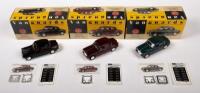 ROVER P4: Three VANGUARDS, 1:43 scale, Rover P4 models, one in black, maroon and green