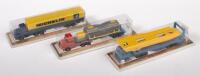 MAJORETTE: A group of three 1:100 scale, Majorette Models, includes a car transport freighter, a Michelin truck and a semi tanker truck