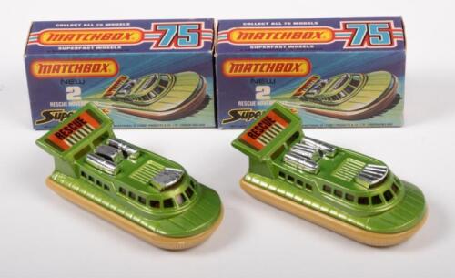 MATCHBOX: Two Matchbox NOS, circa 1970s Matchbox Rescue Hovercraft (#2), in original boxes