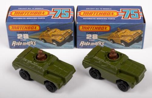 MATCHBOX: Two Matchbox, NOS, circa 1970s, Rola-Matics Stoats (#28), in original boxes