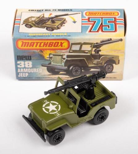 MATCHBOX: A Matchbox, NOS, Armoured Jeep (#38), in original box