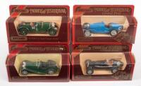MATCHBOX: A group of four Matchbox 'Models of Yesteryear', 1:43 scale models in boxes, includes a Bugatti Type 51, a 1935 E.R.A 'R.1.B', a 1936 Jaguar SS-100 and a 1930 4.5 litre Super Charged Bentley