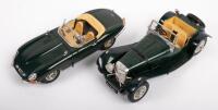 JAGUAR: Two 1:18&nbsp;scale Bburago models including a 1961 Jaguar E Type and a 1937 Jaguar SS 100