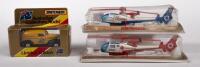MAJORETTE/MATCHBOX: A group of three models, includes a Majorette Red Cross helicopter, a Majorette President helicopter and a Matchbox - Australian Collectors Model, 1939 Chevy sedan