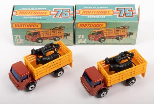 MATCHBOX: Two Matchbox, NOS, Cattle Trucks (#71), in original boxes