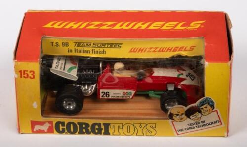 CORGI: A Corgi Toys Whizzwheels, circa early 1970s, Team Surtees 9B, F1 Race car (#153) in original box