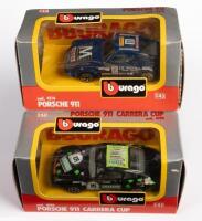 PORSCHE: Three Bburago Porsche models, includes a 1:43 scale, Porsche 911 (#4114) in box, a 1:43 scale, Porsche 911 Carrera Cup (#4195), in box&nbsp;and a 1:18 scale, 1961 Porsche 356B, no box - 2