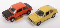 POLITOYS: Two Politoys, 1:25 scale models, includes an Alfa Romeo Alfasud (S12), unboxed and a Fiat 128 Rally (S7), unboxed