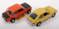 POLITOYS: Two Politoys, 1:25 scale models, includes an Alfa Romeo Alfasud (S12), unboxed and a Fiat 128 Rally (S7), unboxed - 2