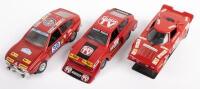 ITALIAN: A group of three models not in boxes, includes a 1:25 scale, Polistil,&nbsp;Lancia Stratos (S32), a 1:25 scale, Polistil, Alfa Romeo Alfetta GTV Turbo (SN05) and a 1:24 scale, Bburago, Alfetta Corsa (0144)