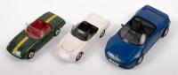 LOTUS: A group of three Lotus unboxed models, includes a 1:43 scale, Corgi Toys, Lotus Elan Series II, a 1:36 scale Maisto Lotus Elan and a 1:43 scale Corgi Toys Lotus Elan Series II&nbsp;