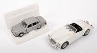 POLISTIL: Two Polistil models, includes a 1:16 scale 1959 MGA, unboxed and a 1:25 scale Volvo 164E, on polystyrene display base