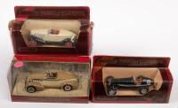 MODELS OF YESTERYEAR: Three Models Of Yesteryear models including a 1935 E.R.A. 'R.I.B' and two 1939 Auburn Speedsters