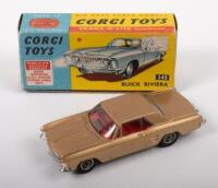 CORGI: A Corgi Toys circa late 1960s, Buick Riviera (#245), gold with spoked hubs, in original box