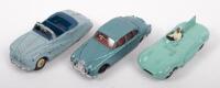 DINKY: A group of three unboxed Dinky Toys models, includes a Jaguar D-Type (#238), a Daimler 2.5 Litre&nbsp;(#146) and an Austin A90&nbsp;Atlantic (#140A)