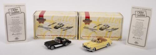 MATCHBOX COLLECTIBLES: Two Matchbox Collectible 1:43 scale models in original boxes, includes a 1953 Buick Skylark (DYG04-M) and a 1956 Corvette (DYG06-M)