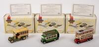 MATCHBOX COLLECTIBLES: Three Matchbox Collectible 1:43 scale models in original boxes,&nbsp;includes a 1910 Renault Motor Bus (YET06-M), a 1922 AEC Omnibus (YET05-m) and a 1931 Diddler Trolley