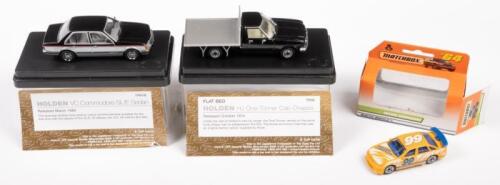MATCHBOX/TRAX HOLDENS: Three Matchbox/Trax models including a #99 Holden Commodore, a Holden HJ One-Tonner Cab Chassis and a Holden VC Commodore SL/E Sedan