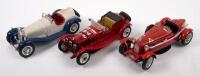 ALFA ROMEO: Three 1:18 scale Bburago/Polistil models including a TG4 Alfa Romeo 1750, 2300 Monza and a Alfa Romeo 2300 Spider 1932