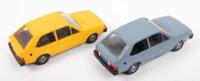 VOLVO: Two approximate 1:18&nbsp;scale unbranded plastic models, including a Yellow and Blue Volvo 343&nbsp;DL - 2