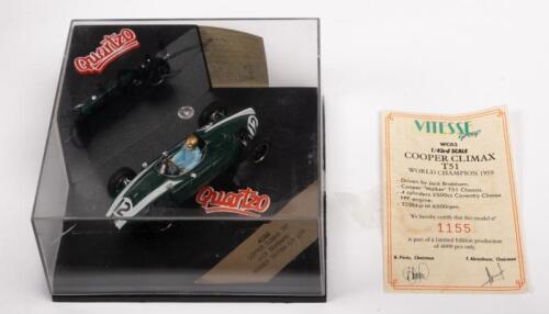 COPPER CLIMAX T51: A limited edition (1155/2000) 1:43 scale Vitesse model Cooper Climax T51 World Champion 1959, signed to lid by Jack Brabham
