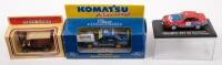 JONES FALCON, TRIUMPH TR7, FORD MODEL T: Three&nbsp;1:43&nbsp;scale Days Gone/Komatsu&nbsp;models including a Alan Jones Komatsu Racing Falcon, Triumph TR7 V8 Manx Rally 1978 driven by T. Pond/F. Gallagher and a Model T Ford 'The Automodel Exchange'