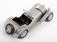 JAGUAR SS 100: A 1:18 scale 1937 Jaguar SS 100 model, finished in silver paintwork - 2