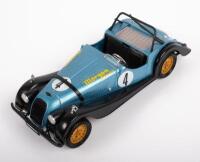 MORGAN PLUS 8:&nbsp;A 1:16&nbsp;scale&nbsp;Morgan Plus 8&nbsp;model, finished in blue paintwork with black mudguards and racing numbers