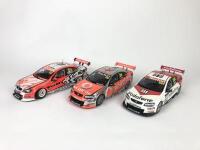 HOLDEN: Three 1:18 scale Holden Commodore V8 racing cars produced by Classic Carlectables (NB description)