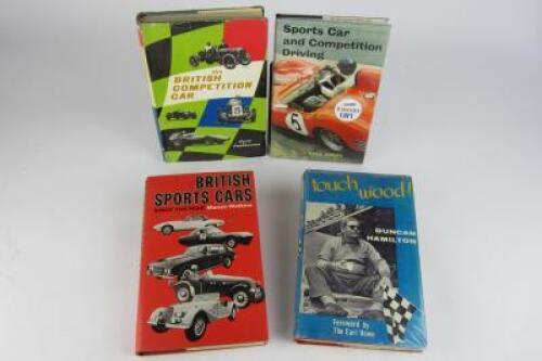 BRITISH SPORTS CARS: Four hardcover books detailing British Sports Cars. Paul Frere signature.