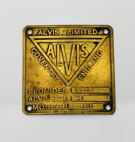 107 · ALVIS LEONIDES AIRCRAFT ENGINE IDENTITY PLATE: Alvis 'Leonides' Aircraft Engine Identity Plate [Location: Sydney]