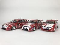 HOLDEN: Three 1:18 scale Holden Commodore V8 racing cars produced by AutoArt (NB description)