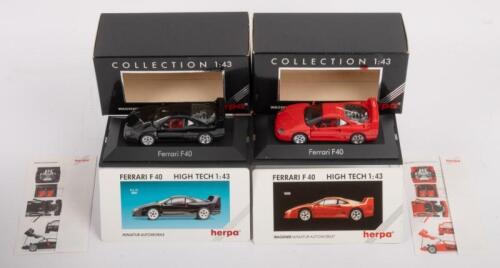 FERRARI: Two 1:43 scale Herpa models including Two Ferrari F40