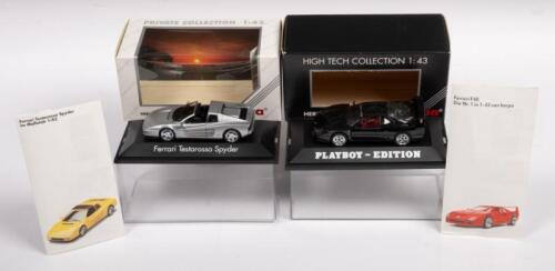 FERRARI: Two 1:43 scale Herpa models including a Playboy Edition Ferrari F40 and a Ferrari Testarossa Spyder