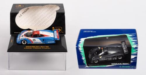 NISSAN R89C: Two 1:43 scale IXO/Q-Model including a Nissan R89C #25 Le Mans 1989 Driven by G. Brabham, C. Robinson, A. Luyendyk and a Nissan R89C #85 Driven by T. Wada, A. Olofsson, M.S. Sala