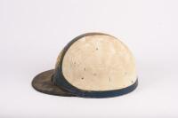 PUDDING-BASIN&nbsp;HELMET: A circa 1950s 'J.A.P' pudding-basin&nbsp;helmet, with neck leather&nbsp; [Location: Melbourne] - 2