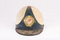 PUDDING-BASIN&nbsp;HELMET: A circa 1950s 'J.A.P' pudding-basin&nbsp;helmet, with neck leather&nbsp; [Location: Melbourne] - 3