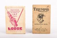 J.A.P / TRIUMPH: Two softcover books including 'The Book Of The J.A.P. Engine' and a 'Triumph Instruction Book 1939' [Location: Melbourne]