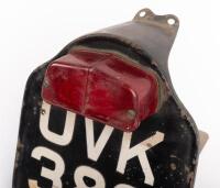 NUMBER PLATE: A British motorcycle number plate 'OVK383' with Britax&nbsp;stop light attached [Location: Melbourne] - 2