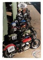 MOTORCYCLE POSTER: A 2017 'Historic Motorcycle Racing Association Victoria - Hand Shift Battle' laminated poster&nbsp; [Location: Melbourne]