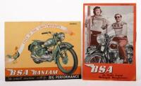 BSA: Two different BSA brochures, BSA overseas edition Oct 1950, BSA bantam overseas edition March 1952 [Location: Melbourne]