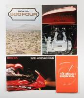 HONDA 500 FOUR GOLD WING: A collection of 4 Honda motorcycle promotional items, 4 page the ultimate Honda foldout, Honda 500 four foldout, 1984 Honda motorcycles full range foldout, stamped Joe Cook Honda, North Essendon, Honda Gold Wing GL 1000 [Location